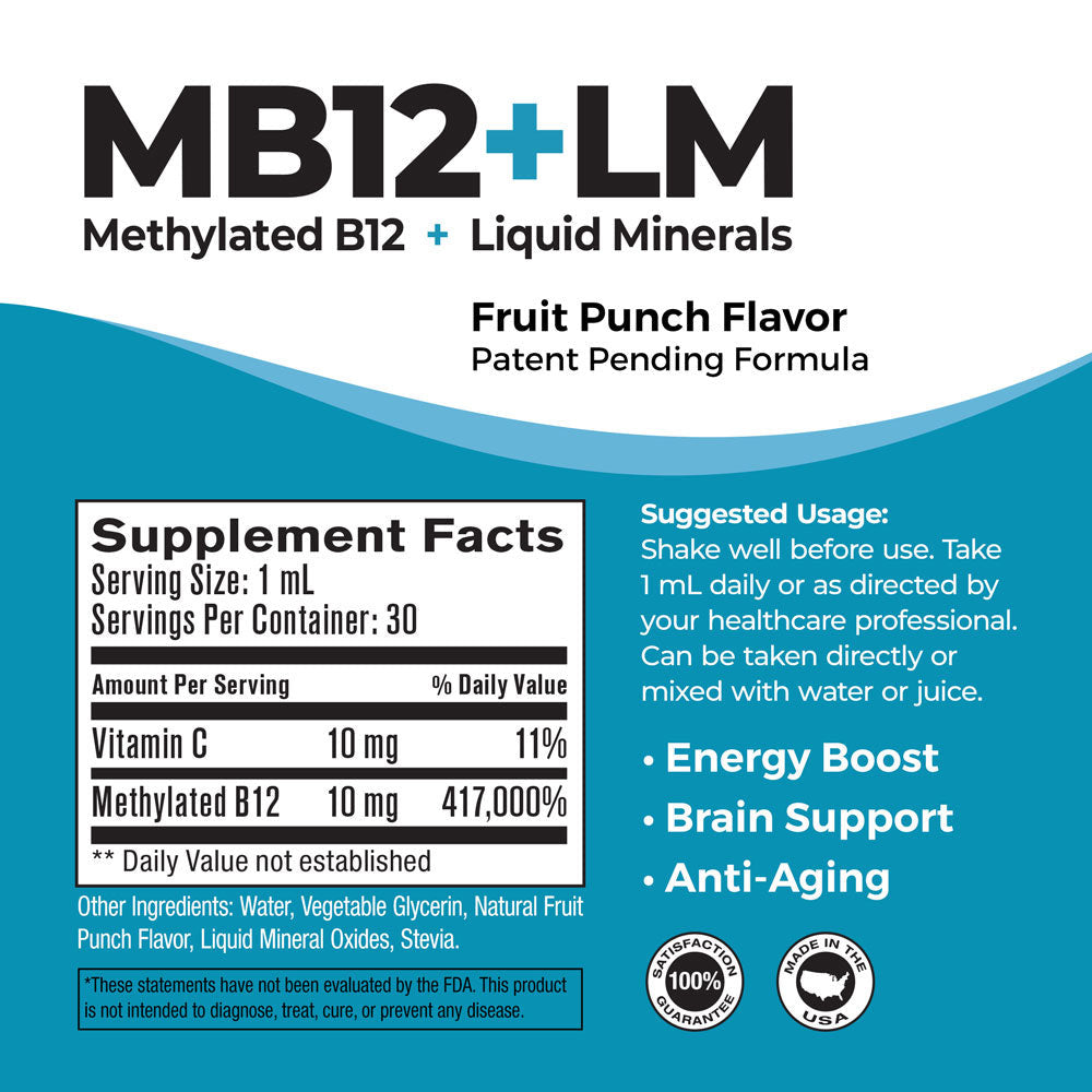 MB12+LM – Methylated Vitamin B12 with Liquid Mineral Oxide